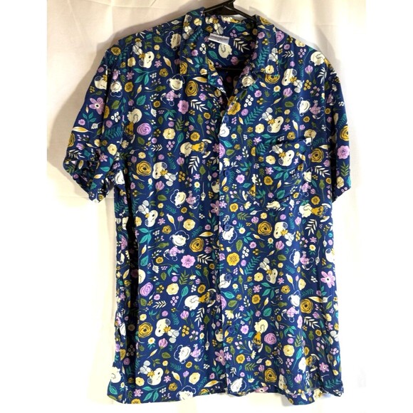 Vintage Peanuts Button Down Mens Shirt Size Medium - Picture 1 of 6